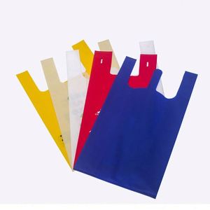 Manufacturers Supply Supermarket Ultrasonic W Cut Waterproof Tote Vest Green Non Woven Reusable <b>Bags</b> 40gsm - Product Image 3