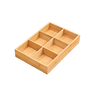 Plateau de service en bambou avec couvercle et compartiments, idéal pour les collations, les noix, les bonbons, les légumes, pour la maison, la cuisine, le salon - Product Image 5
