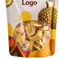 Sachet Doypack refermable en Mylar avec fenêtre transparente et logo personnalisé pour l'emballage de snacks et de fruits secs