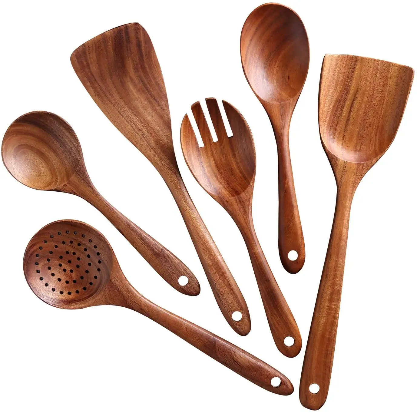 Wooden Cooking Utensil Set Non-stick Pan Kitchen Tool Wooden Cooking Spoons and Spatulas Wooden Spoons for cooking salad fork