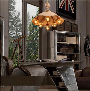 Rétro industriel lin <span class=keywords><strong>suspendu</strong></span> lumière à la main chanvre <span class=keywords><strong>corde</strong></span> verre <span class=keywords><strong>lampe</strong></span> <span class=keywords><strong>lampe</strong></span> <span class=keywords><strong>de</strong></span> <span class=keywords><strong>chevet</strong></span> personnalité créative lustre en fer forgé - Product Image 2