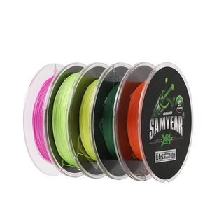 SAMYEARS Fluo Color Línea De Pesca Polietileno 4 Fuerza Trenzado <span class=keywords><strong>Sedal</strong></span> De Pesca Super Aparejos De Pesca Alambre - Product Image 1
