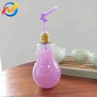 Prix usine en gros forme d'ampoule 100ml 200ml 400ml bouteilles de boisson en plastique bouchon à vis pour l'emballage de boissons de jus