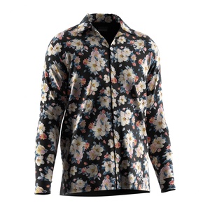 Camisa Hawaiana de Secado Rápido con Estampado Floral para Hombre, Manga Larga, con Botones, para Playa, Casual, Transpirable, Tela Twill, Suministro ODM - Product Image 3