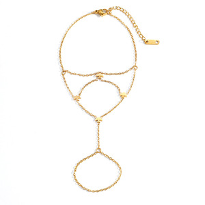 Pulsera de Cadena con Estrella, Chapada en Oro de 18k, Diseño de Signos Zodiacales, Joyería de Moda - Product Image 5