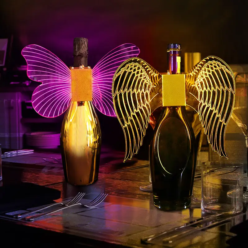 Champagne Led Bottle Sparklers Bottle Service Light Led Sparklers Wing Butterfly Strobe Baton