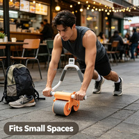 Rodillo de Ejercicio Corporal con Rebote Automático, Equipo de Entrenamiento en Casa para Adultos, Hombres y Mujeres, para Abdomen, Cintura, Quema de Grasa