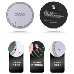 Posavasos luminoso para taza de agua de coche, 7 luces Led de ambiente coloridas para coche para <span class=keywords><strong>Peugeot</strong></span> <span class=keywords><strong>206</strong></span>, logotipo de coche, <span class=keywords><strong>accesorios</strong></span> de luces de ambiente Cupmat - Product Image 4