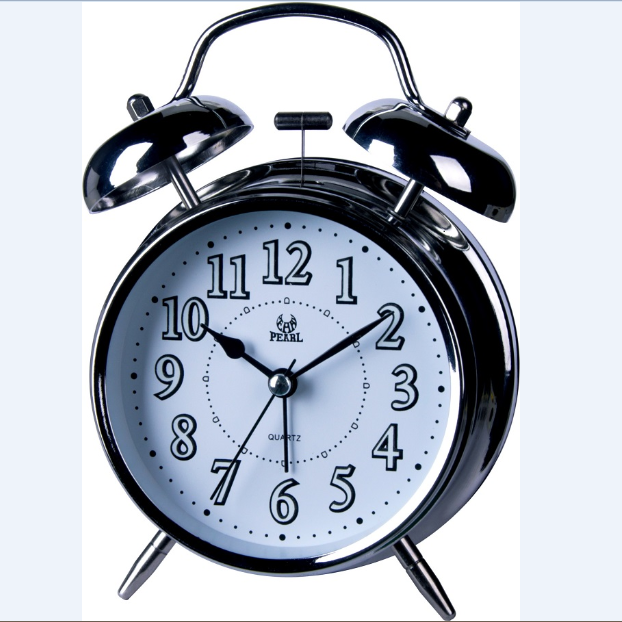 4 Inch Twin Bell Alarm Clock Backlight, Battery Operated Loud Alarm Clock