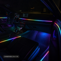 Kit de Luces Ambientales para Auto Trontech Dual Zone 10 en 1, Luces LED Interiores CHASER, Control por Aplicación, Sincronización con Música, 25cm 90cm 75cm