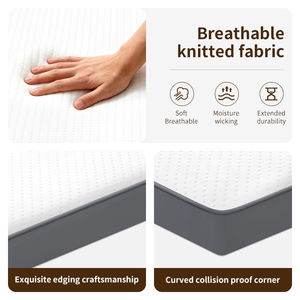 Matelas à ressorts en mousse hypoallergénique à soutien, taille simple, enroulable en boîte, fermeté moyenne, pour usage hôtelier, design moderne, blanc, anti-acariens - Product Image 2