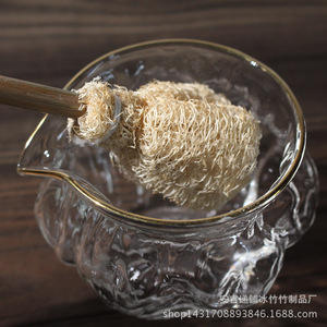 <b>Sponge</b> Cleaning Brush With Bamboo <b>Handle</b> Household Kitchen Cleaning Tool Natural Material For Dishware And Utensils - Product Image 3