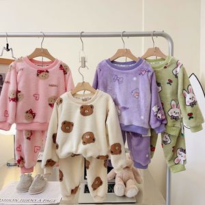 Pyjamas d'hiver RTS pour enfants Vêtements de maison pour enfants Ensemble de 2 pièces Pyjamas en polaire d'automne pour garçons et filles - Product Image 3