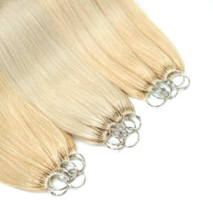 Extensions de cheveux en plumes brésiliennes de haute qualité, 100% cheveux humains Remy, texture naturelle douce et soyeuse, micro-liens, pose facile - Product Image 3