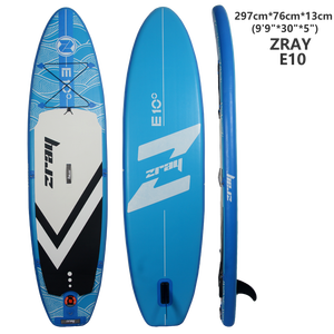 Planche de SUP gonflable EVASION E9 Rouge 297*76*13cm Dropstitch+PVC+EVA 15 PSI Ensemble complet avec pagaie, pompe, sac de transport, aileron et leash pour lacs - Product Image 1