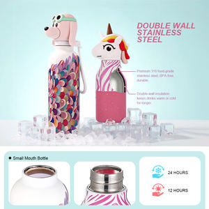 Botella de Agua Aislada de Acero Inoxidable para Niños, con Pajita y Tapa con Forma de Animal, 12oz/20oz, Libre de BPA, Venta al Por Mayor Everich - Product Image 4