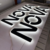 Enseignes lumineuses 3D personnalisées à rétroéclairage LED pour extérieur, lettres encastrées LED étanches sur mesure pour entreprises