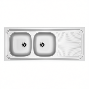 Fregadero de Cocina de Acero Inoxidable para Encimera, 120x50 cm, con Escurridor a la Derecha - Product Image 3