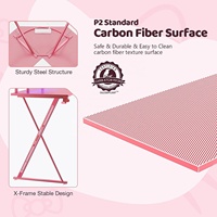 Bureau de jeu rose en forme de L Bureau de jeu rose Bureau d'étude en latop Bureau de jeu rose Table de jeu RVB pour filles