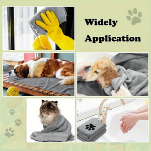 Kit de toilettage pour animaux de compagnie : ensemble de brosses à poils, serviette, gants de lavage, brosse de massage et de nettoyage avec fonction de massage pour le toilettage à domicile des animaux - Product Image 4