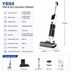 Nettoyeur de sol sans fil intelligent 3 en 1, <span class=keywords><strong>aspirateur</strong></span>, nettoyeur de sols durs tout-en-un avec assistant vocal et autonomie de 45 minutes - Product Image 1