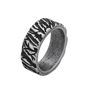 Anillo de acero inoxidable para hombre yunnique, diseño vikingo con patrón de grietas, estilo minimalista, joyería de moda, regalo, tallas 7, 8, 9, 10, 11, 12, 13 - Product Image 5