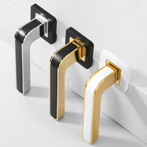 Modern Mat Siyah Kare Rozet Kolları Krom Siyah Kollu Kapı Kilidi Otel Kapı Kilitleri İç Kapılar İçin Kolu Seti - Product Image 6