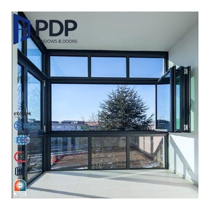 <span class=keywords><strong>Accordéon</strong></span> en aluminium PDP Fenêtre pliante étanche Patio horizontal en verre trempé en acier inoxydable pour l'extérieur de l'hôtel - Product Image 2