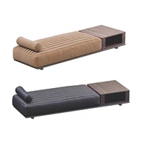 Italienisches Minimalistisches Hotel-Wohnzimmer Roger Ledersofa Designer-entworfenes Geradliniges Modell Bewegliches Holzrahmen-Sofa