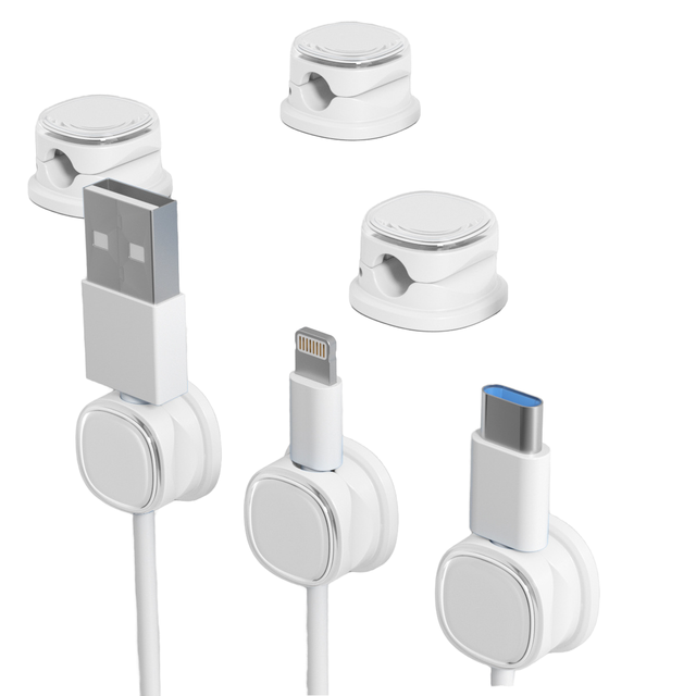 Spring Plastic Cable Management Clips 360 Rotatable Waterproof Shockproof Dustproof Nightstand Headphone Holder Cable