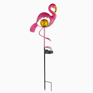 Lampes d'ambiance de <span class=keywords><strong>jardin</strong></span> à énergie solaire pour l'extérieur, décoratives en fer forgé, flamant rose, à insérer dans <span class=keywords><strong>le</strong></span> sol, lampes de pelouse - Product Image 1