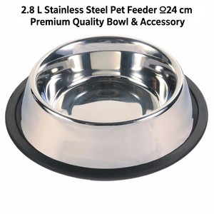 Comedero para Mascotas de Acero Inoxidable de 2.8 L, Tazón y Accesorios de Primera Calidad de 24 cm - Product Image 2