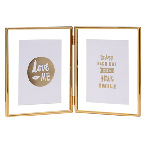 Tùy Chỉnh 2 Lỗ Mở Thủy Tinh Trong Suốt Kim Loại Gấp Bản Lề Bàn Máy Tính Để Bàn Khung Ảnh - Product Image 1