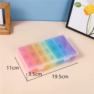 Organisateur de pilules hebdomadaire en plastique PP en gros avec 28 compartiments pour médicaments et vitamines quotidiens - JH Medibox - Product Image 3