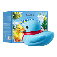 SADOER Coffret Cadeau de Boules de Bain au Sel en Forme de Canard Mignon Quatre Couleurs, Ensemble de 4 Pièces, Boules de Bain Nettoyantes au Sel