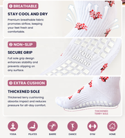 Chaussettes de yoga et de Pilates personnalisées avec votre logo, votre couleur et votre grip – Antidérapantes en silicone, respirantes, en coton, écologiques et de qualité supérieure