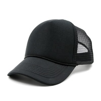 Venta al por Mayor Directa de Fábrica, Gorra Trucker de Espuma Negra de 6 Paneles con Logotipo Personalizado en Blanco, de Alta Calidad, Unisex, Gorras Deportivas