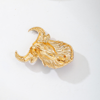 Broche en émail tête de yak personnalisée en gros, épingle à tête d'animal en strass, accessoire de mode pour vêtements, en stock