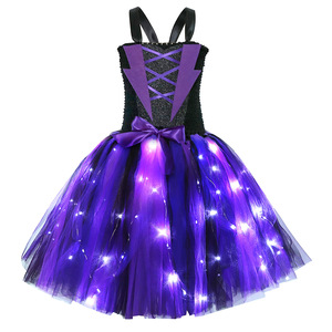 <span class=keywords><strong>Disfraz</strong></span> de <span class=keywords><strong>Bruja</strong></span> Mágica Brillante para Halloween, Vestido Tutú de <span class=keywords><strong>Bruja</strong></span> con Escoba y Sombrero de Mago DP017 - Product Image 2