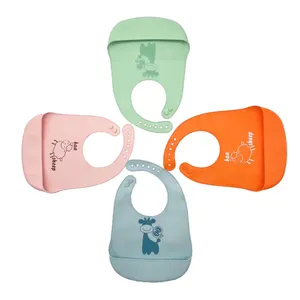 wholesale cheap cartoon baby feeding set pattern bibs rockets foldable bib print babies silicone bib