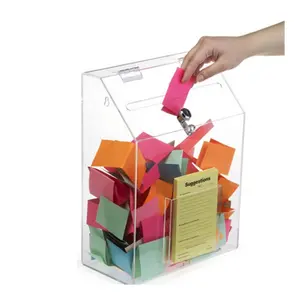 Boîte à cartes de mariage en acrylique porte-cadeau de poste d'argent boîte à cartes transparente grandes boîtes à enveloppes avec serrure
