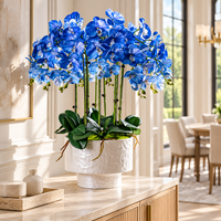 Anggrek Artifisial Real Touch 85cm Phalaenopsis Bunga Palsu Plastik Hiasan Tengah Meja Dapat Digunakan Kembali Tahan Lama untuk Dekorasi Rumah Hotel Kantor