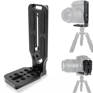 YEAH Gimbal Stabilizer 1/4'' 3/8'' Video Tripod Monopod Camera L Bracket Vertical Plate Mount for Live Stream Shooting