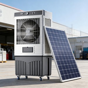 Enfriador de Aire Evaporativo Comercial Híbrido Solar de 200W 60L - 3 Velocidades con Control Remoto 220-240V 40-70 ㎡   para Oficina Restaurante EYC- - Product Image 3
