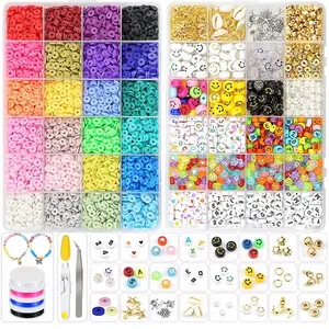 Jewelry Making Flat Clay Beads Sets Polymer Heishi Beads Flat Round Polymer Clay Spacer Beads For Diy Bracelets Necklace Earring