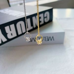 Dylam Exclusive Design Minimalist 925 Sterling Silver Link Chain Crown <b>Ring</b> Pendant <b>Necklace</b> - Product Image 5