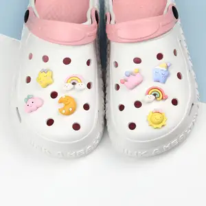 Cartoon Resin Rainbow White Cloud flower animal shoes charm class disassemble shoe accessories