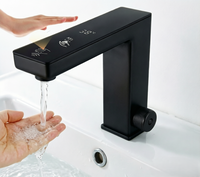 Robinet intelligent de salle de bain haut de gamme carré à trou unique, à capteur tactile 2-en-1 avec affichage numérique LED, idéal pour hôtels, maisons et chambres – Meilleures ventes