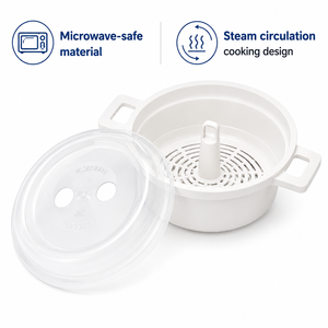 ชามนึ่งอาหารสำหรับไมโครเวฟ น้ำหนักเบา ทำความสะอาดง่าย ปลอดสาร BPA - Product Image 1