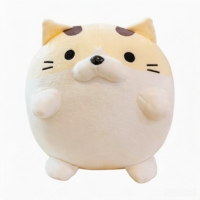 Peluche Kawaii Chat Grosse Rond Mochi, Poupée en Peluche Remplie de Coton PP, Adorable Ornement de Bureau, Cadeau d'Anniversaire